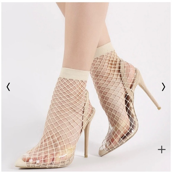 Public Desire - Lavender Fishnet Heels/Stilettos 💜Like New💜 Size 7/fits 7-8 - Picture 9 of 11